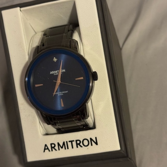 Armitron Men’s Diamond Accent Stainless Steel Watch - Picture 2 of 5